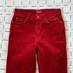 COPY - Mother. Red/Burgundy corduroy ankle rise. size 26